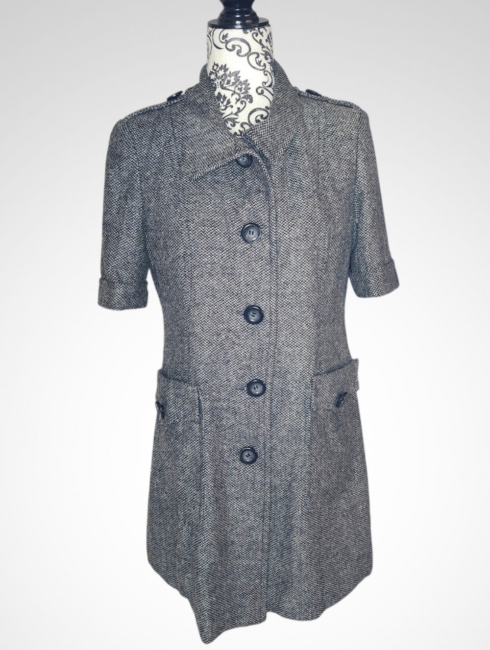 KONIGIN Short Sleeve Twill Dress Jacket - Medium (See Measurements)